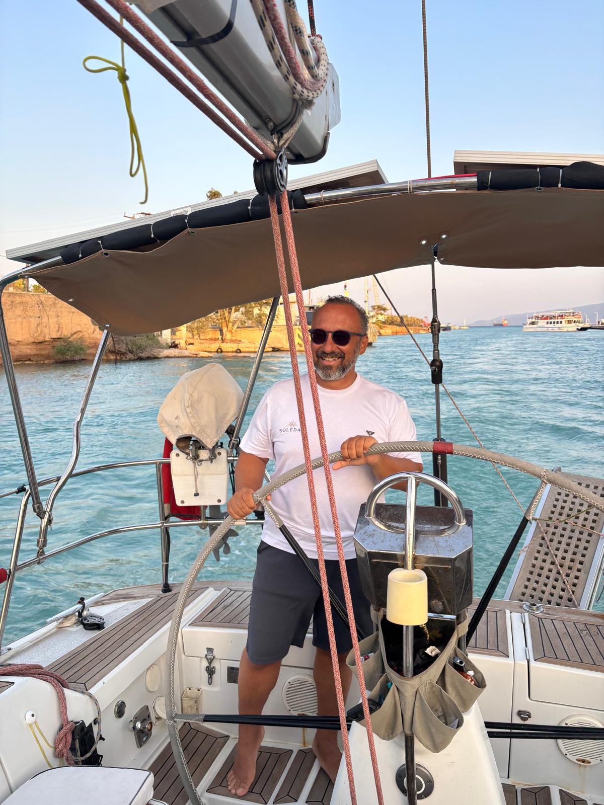Professor Feridun Acar sailing