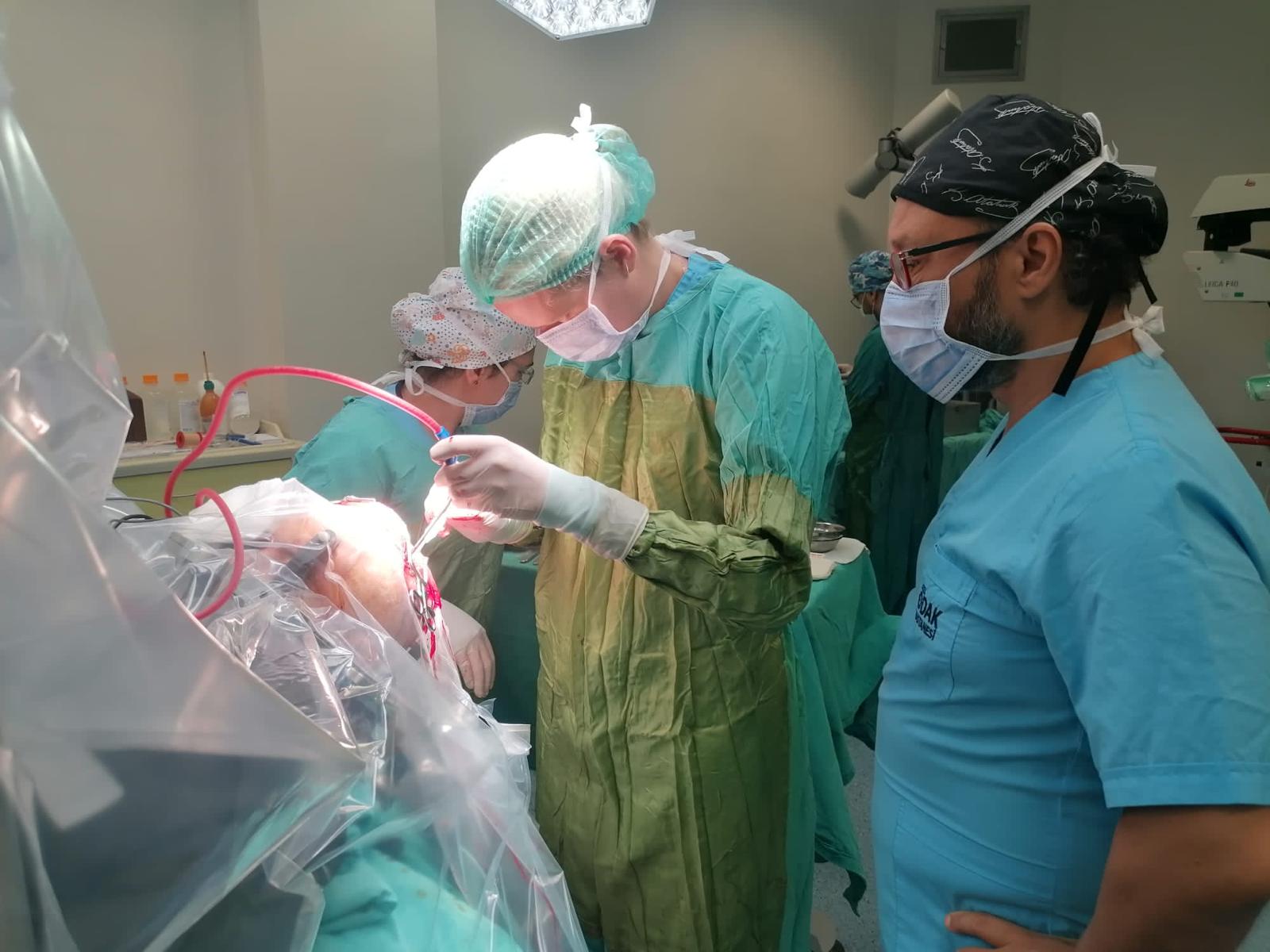 Professor Feridun Acar teaching residents and fellows